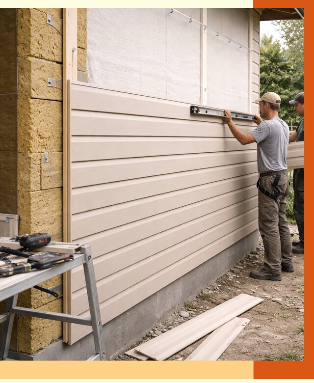 Монтаж сайдинга после утепления в Елабуге от 1874 руб. — обшивка и облицовка | ТепломастерЛбг